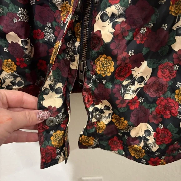 torrid Skull and Floral Rain Jacket - Picture 3 of 11